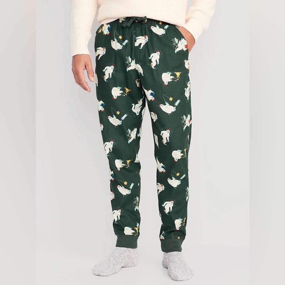 Old Navy Yeti Abominable Snowman Camping Out Jogger Pajama Pants size xxl